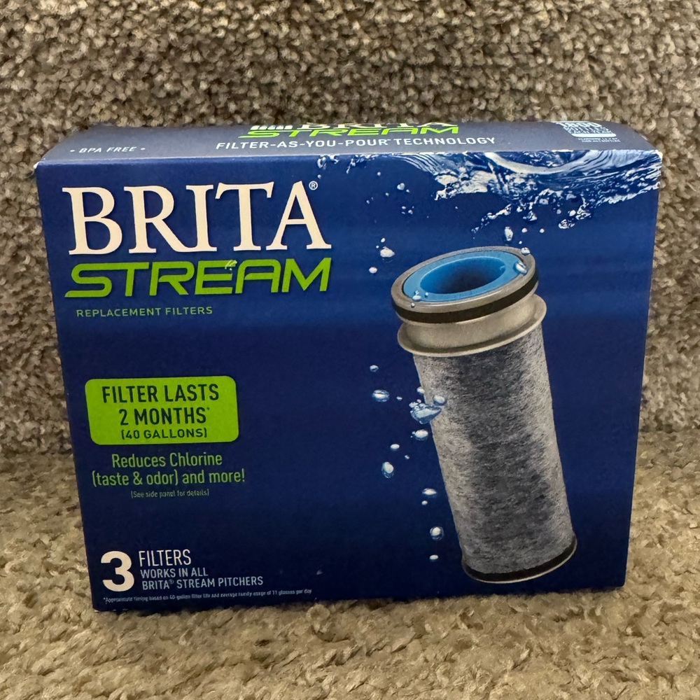 Brita Stream Pitcher Replacment Water Filter 3 Pack Brand New